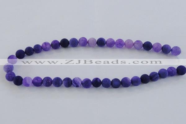 CAG7515 15.5 inches 14mm round frosted agate beads wholesale