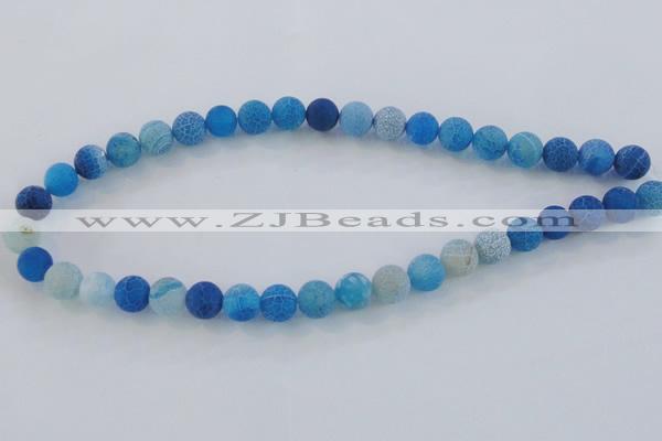 CAG7538 15.5 inches 12mm round frosted agate beads wholesale