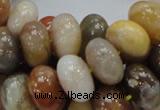 CAG770 15.5 inches 10*16mm rondelle yellow agate gemstone beads
