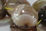 CAG779 15.5 inches 30mm flat round yellow agate gemstone beads