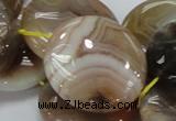 CAG779 15.5 inches 30mm flat round yellow agate gemstone beads