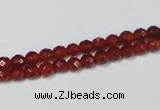 CAG7861 15.5 inches 3mm faceted round red agate beads wholesale