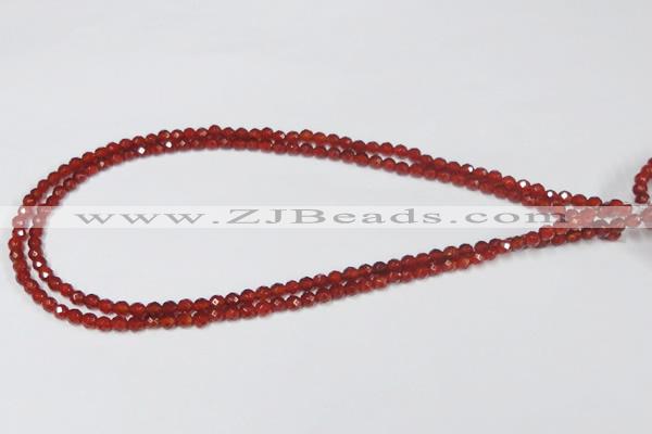 CAG7862 15.5 inches 5mm faceted round red agate beads wholesale