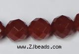 CAG7863 15.5 inches 16mm faceted round red agate beads wholesale