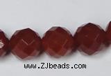 CAG7865 15.5 inches 20mm faceted round red agate beads wholesale