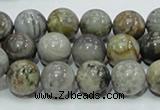 CAG7867 15.5 inches 10mm round silver needle agate beads