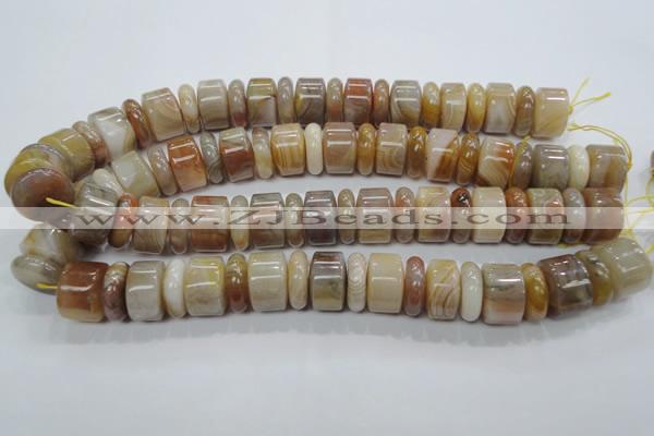 CAG787 15.5 inches 6*18mm & 12*18mm rondelle yellow agate beads