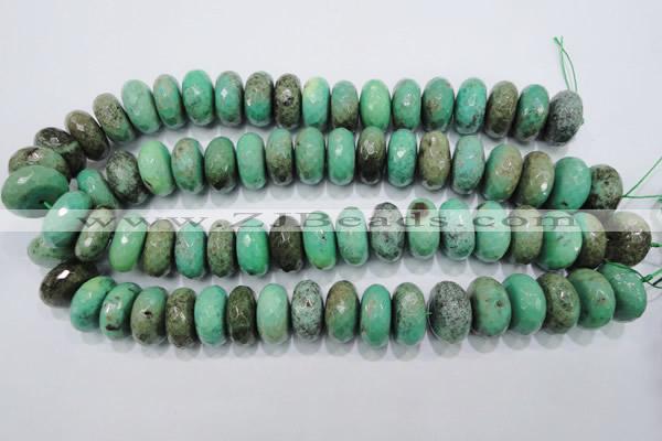 CAG7891 15.5 inches 15*20mm faceted rondelle grass agate beads