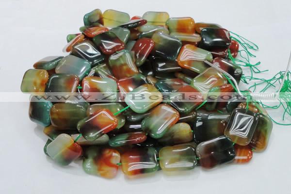 CAG793 15.5 inches 22*30mm rectangle rainbow agate gemstone beads