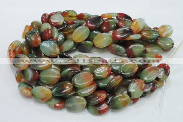 CAG796 15.5 inches 18*25mm oval rainbow agate gemstone beads