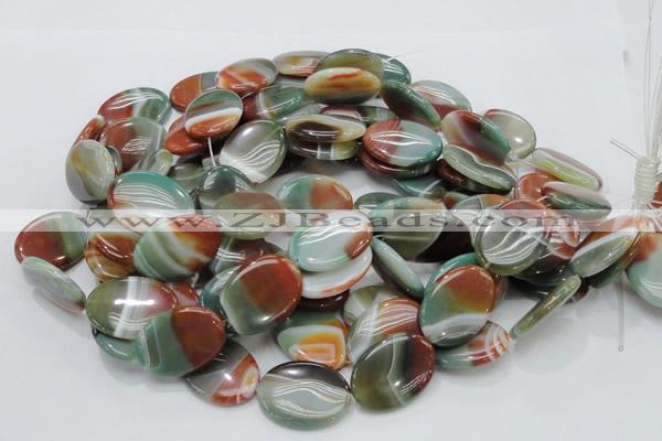 CAG800 15.5 inches 20*30mm oval rainbow agate gemstone beads