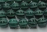 CAG8005 15.5 inches 8mm carved round green agate beads