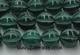 CAG8006 15.5 inches 10mm carved round green agate beads