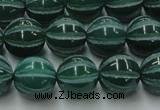CAG8007 15.5 inches 12mm carved round green agate beads