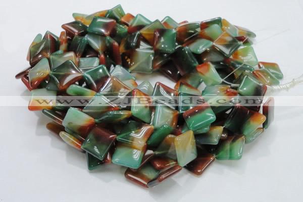 CAG804 15.5 inches 20*20mm diamond rainbow agate gemstone beads