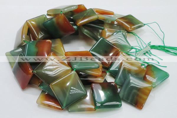 CAG805 15.5 inches 30*30mm diamond rainbow agate gemstone beads