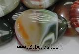 CAG809 15.5 inches 30*40mm flat teardrop rainbow agate gemstone beads