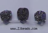 CAG8104 Top drilled 10*14mm teardrop rainbow plated druzy agate beads