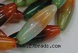 CAG811 15.5 inches 12*40mm rice rainbow agate gemstone beads