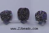 CAG8114 Top drilled 12*16mm teardrop rainbow plated druzy agate beads