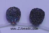 CAG8134 Top drilled 18*25mm teardrop rainbow plated druzy agate beads