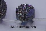 CAG8144 Top drilled 30*40mm teardrop rainbow plated druzy agate beads