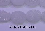 CAG8150 7.5 inches 10*14mm oval white plated druzy agate beads