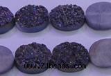 CAG8174 7.5 inches 13*18mm oval rainbow plated druzy agate beads