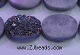 CAG8194 7.5 inches 18*25mm oval rainbow plated druzy agate beads