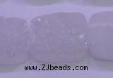 CAG8260 Top drilled 20*30mm rectangle white plated druzy agate beads