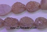 CAG8271 7.5 inches 10*14mm teardrop champagne plated druzy agate beads