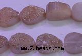 CAG8281 7.5 inches 12*16mm teardrop champagne plated druzy agate beads