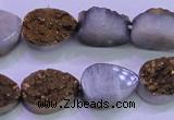 CAG8293 7.5 inches 13*18mm teardrop gold plated druzy agate beads