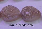 CAG8311 7.5 inches 18*25mm teardrop champagne plated druzy agate beads