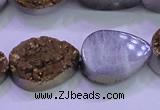 CAG8313 7.5 inches 18*25mm teardrop gold plated druzy agate beads