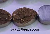 CAG8323 7.5 inches 20*30mm teardrop gold plated druzy agate beads