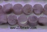 CAG8430 15.5 inches 10mm coin grey druzy agate gemstone beads