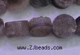 CAG8432 15.5 inches 14mm coin grey druzy agate gemstone beads