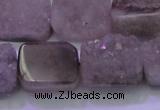 CAG8453 15.5 inches 13*18mm rectangle grey druzy agate gemstone beads