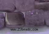 CAG8454 15.5 inches 15*20mm rectangle grey druzy agate gemstone beads