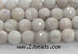 CAG8515 15.5 inches 8mm faceted round grey agate beads wholesale