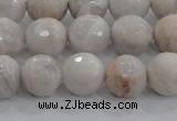 CAG8517 15.5 inches 12mm faceted round grey agate beads wholesale