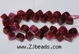 CAG8574 15.5 inches 15*16mm - 17*18mm cube dragon veins agate beads