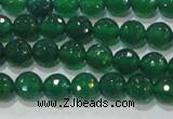 CAG8583 15.5 inches 8mm faceted round green agate gemstone beads