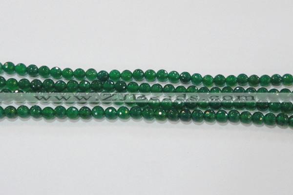 CAG8583 15.5 inches 8mm faceted round green agate gemstone beads