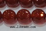 CAG8597 15.5 inches 20mm faceted round red agate gemstone beads