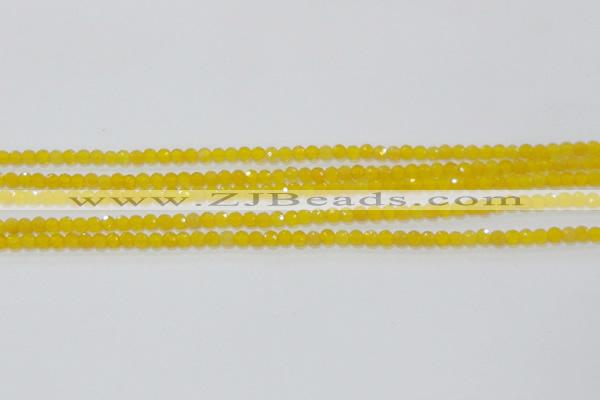 CAG8600 15.5 inches 4mm faceted round yellow agate gemstone beads