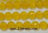 CAG8602 15.5 inches 8mm faceted round yellow agate gemstone beads