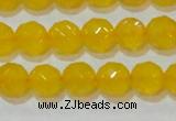 CAG8603 15.5 inches 10mm faceted round yellow agate gemstone beads