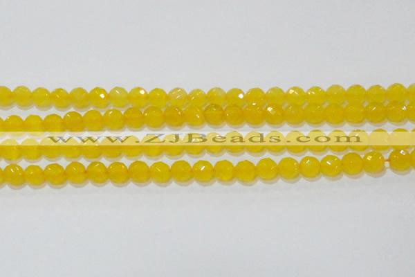 CAG8603 15.5 inches 10mm faceted round yellow agate gemstone beads